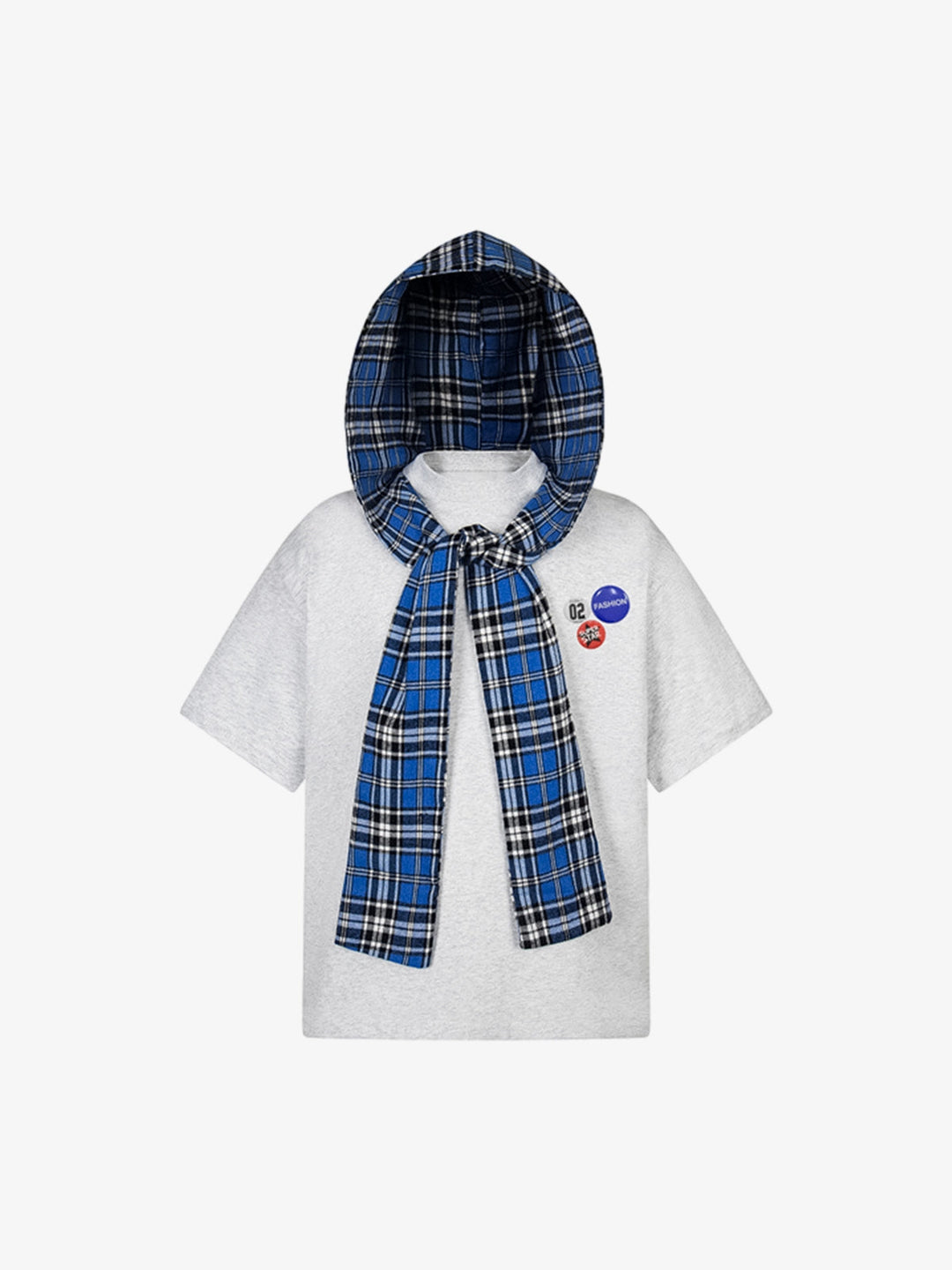 Plaid Hooded Patch Shirt