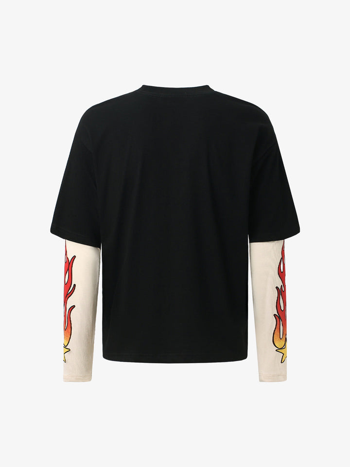 Glfsmade Flame Gradient Letter Long Sleeve