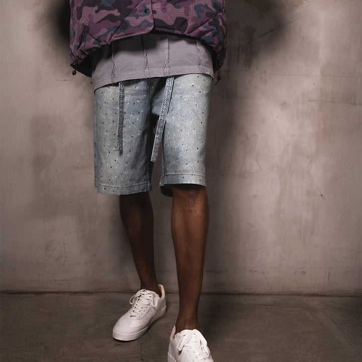 Crystal Wash Denim Shorts