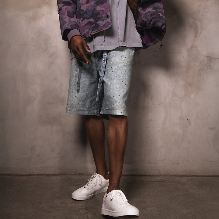 Crystal Wash Denim Shorts