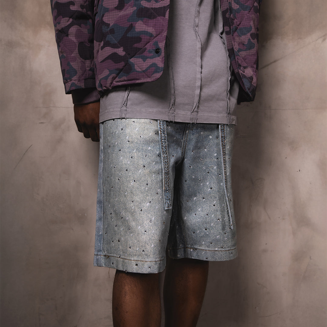 Crystal Wash Denim Shorts