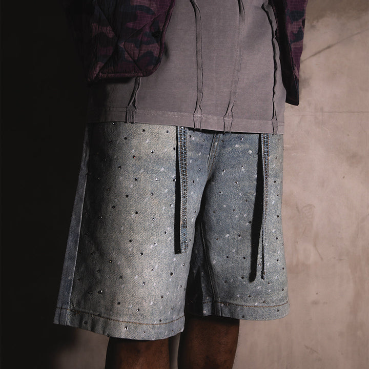 Crystal Wash Denim Shorts