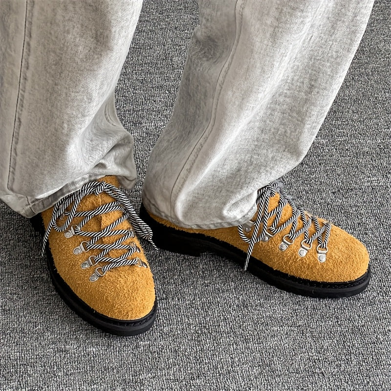 Plush Casual Lace-Up Derby Shoes