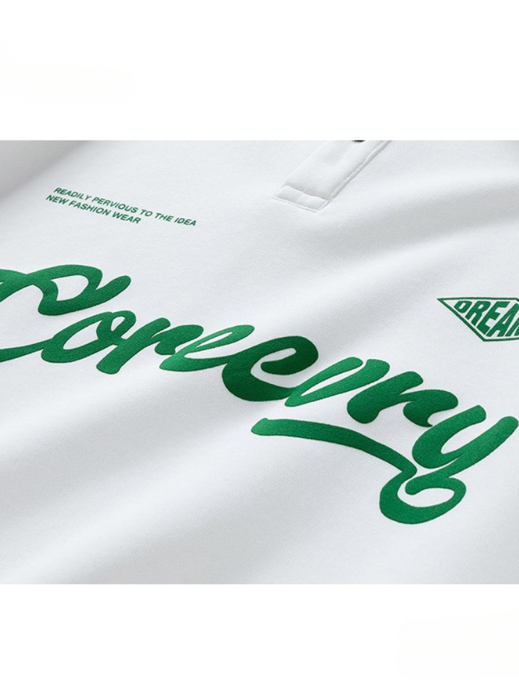 Collar Varsity Polo Sweatshirt