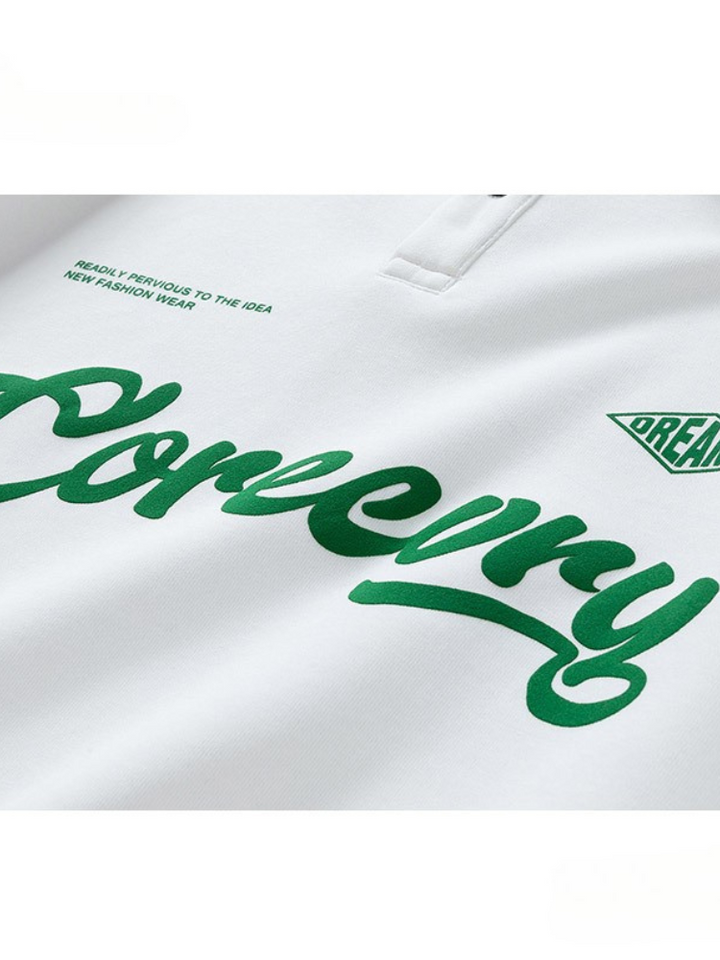 Collar Varsity Polo Sweatshirt