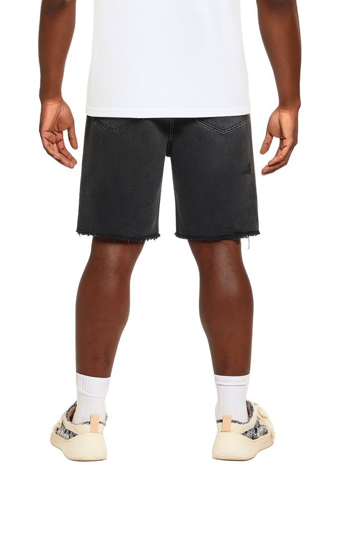 Distressed Edge Denim Shorts