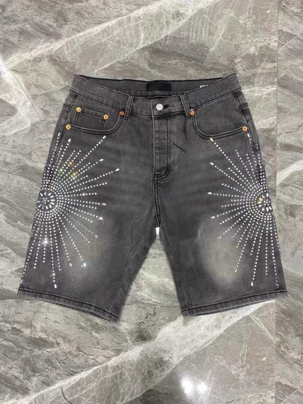 Starburst Rhinestone Denim Shorts