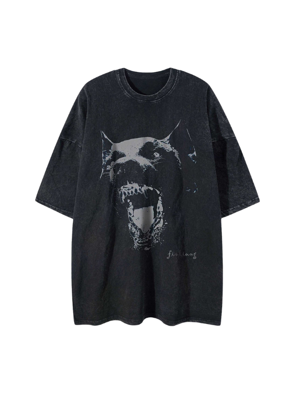 Doberman Print Washed Shirt
