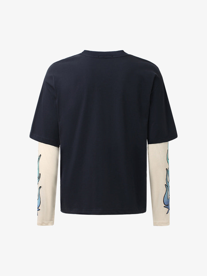 Glfsmade Flame Gradient Letter Long Sleeve