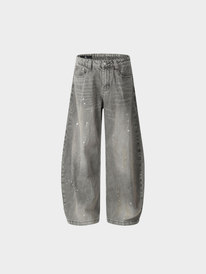 Faded Splatter Wide Jeans
