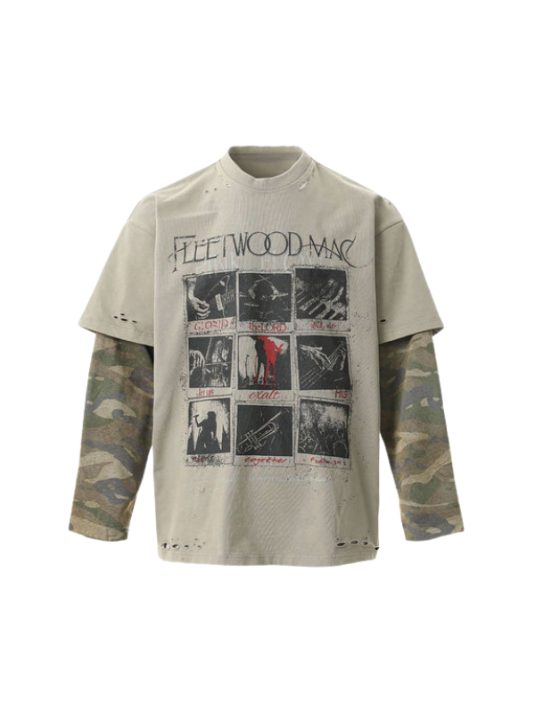 Fleetwood Mac Camo Layered Long Sleeve