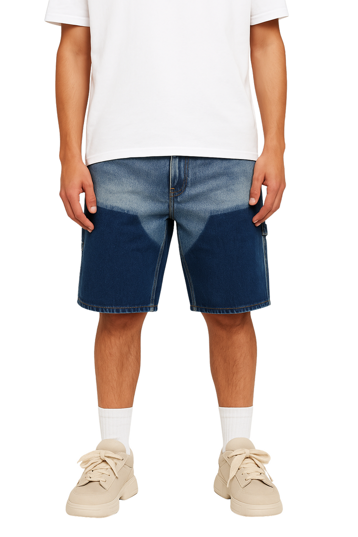 Panel Denim Shorts