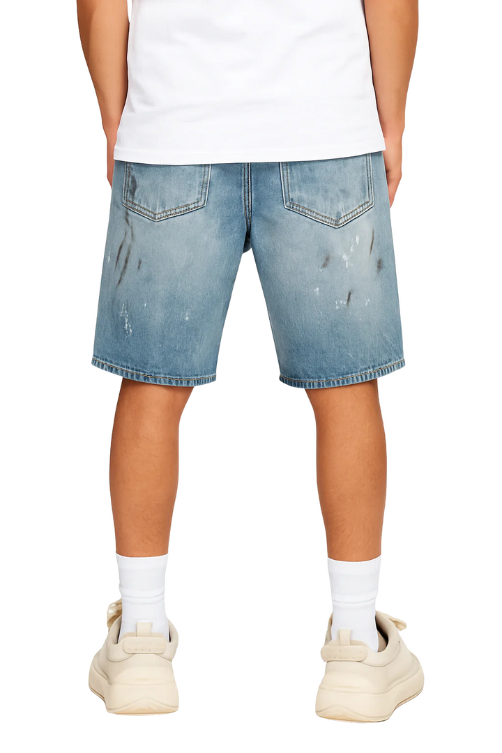 Splatter Denim Shorts