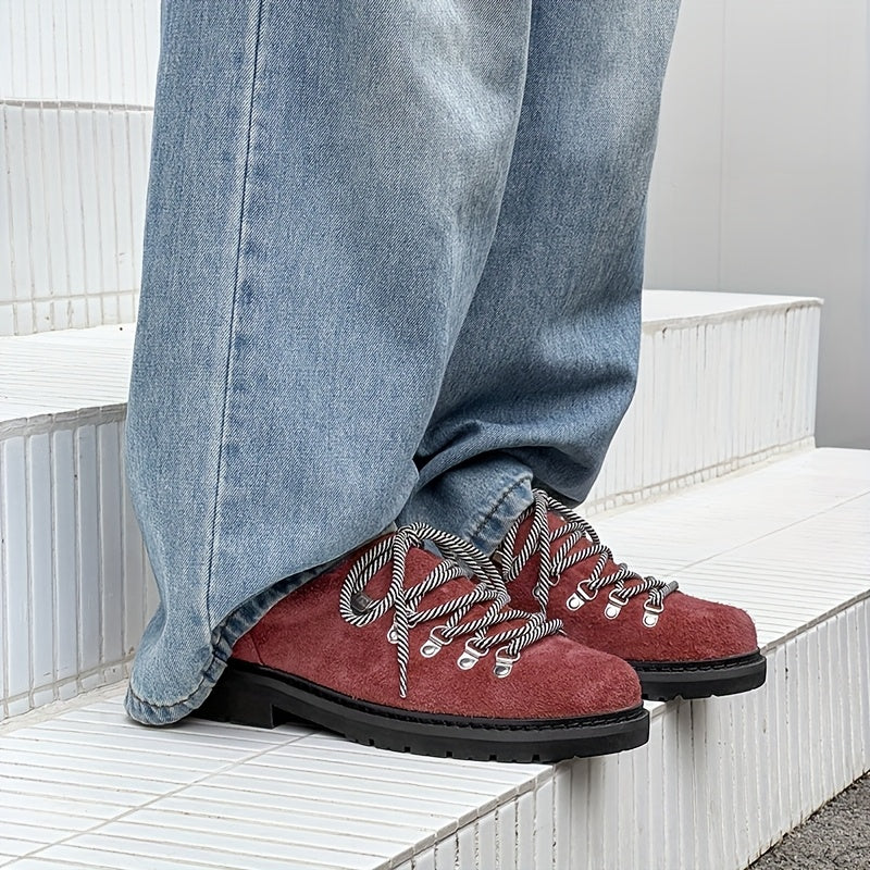 Plush Casual Lace-Up Derby Shoes