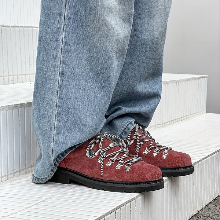 Plush Casual Lace-Up Derby Shoes