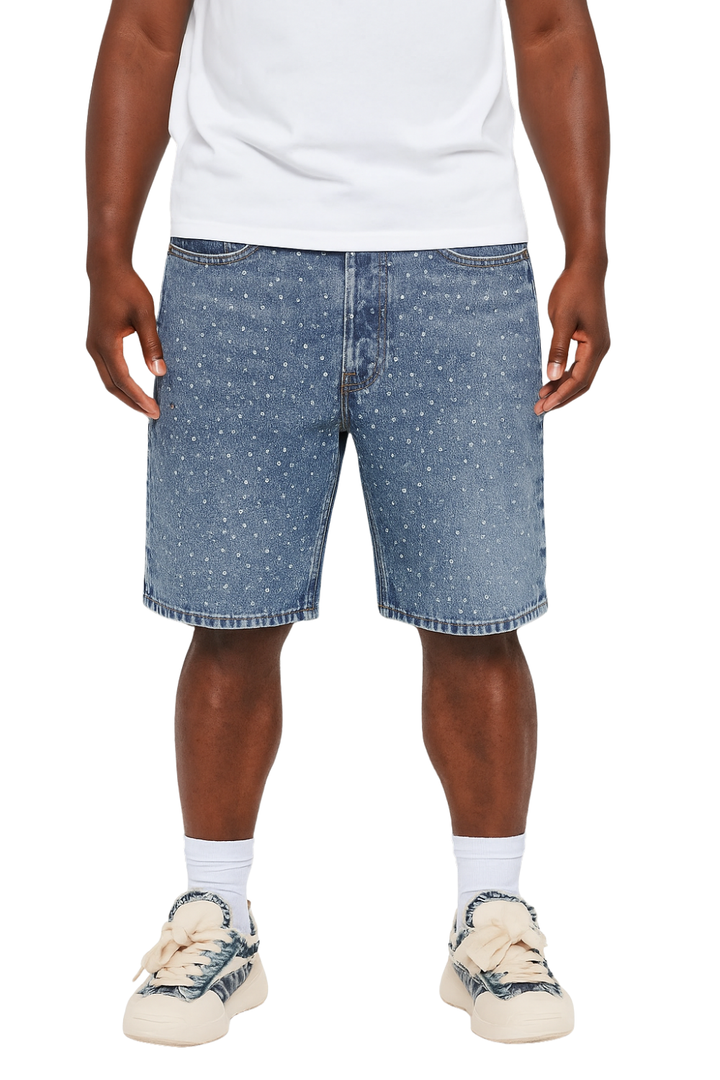 Stone Denim Shorts