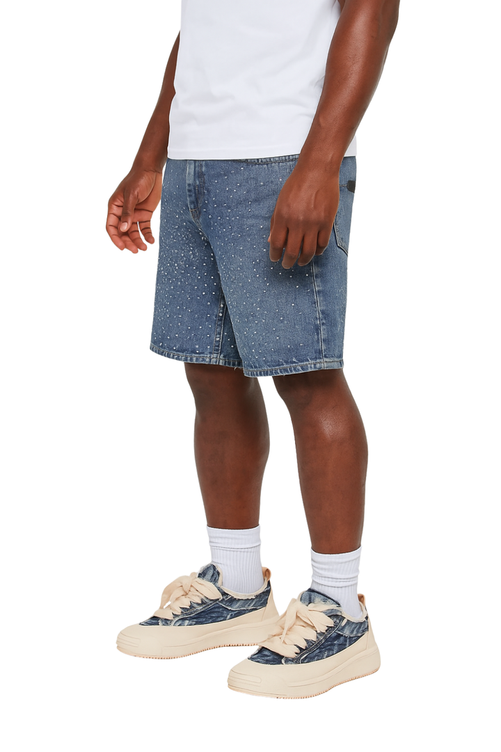 Stone Denim Shorts