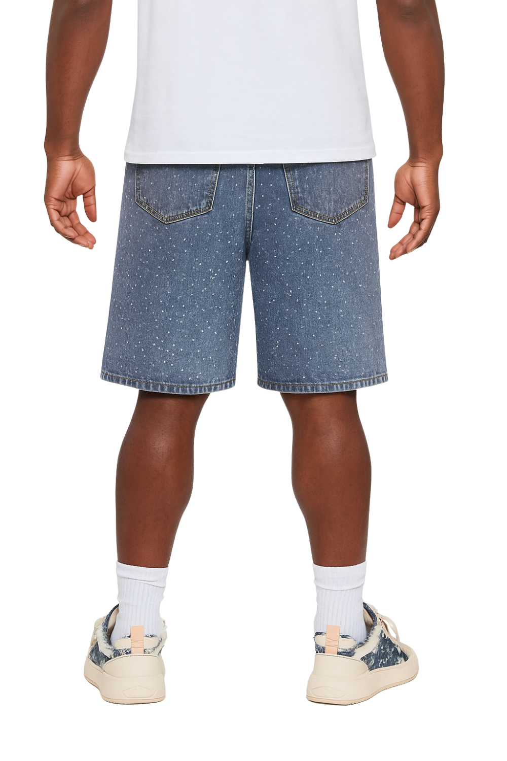 Stone Denim Shorts
