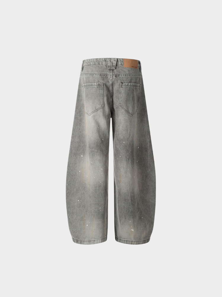 Faded Splatter Wide Jeans