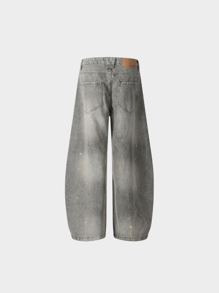 Faded Splatter Wide Jeans