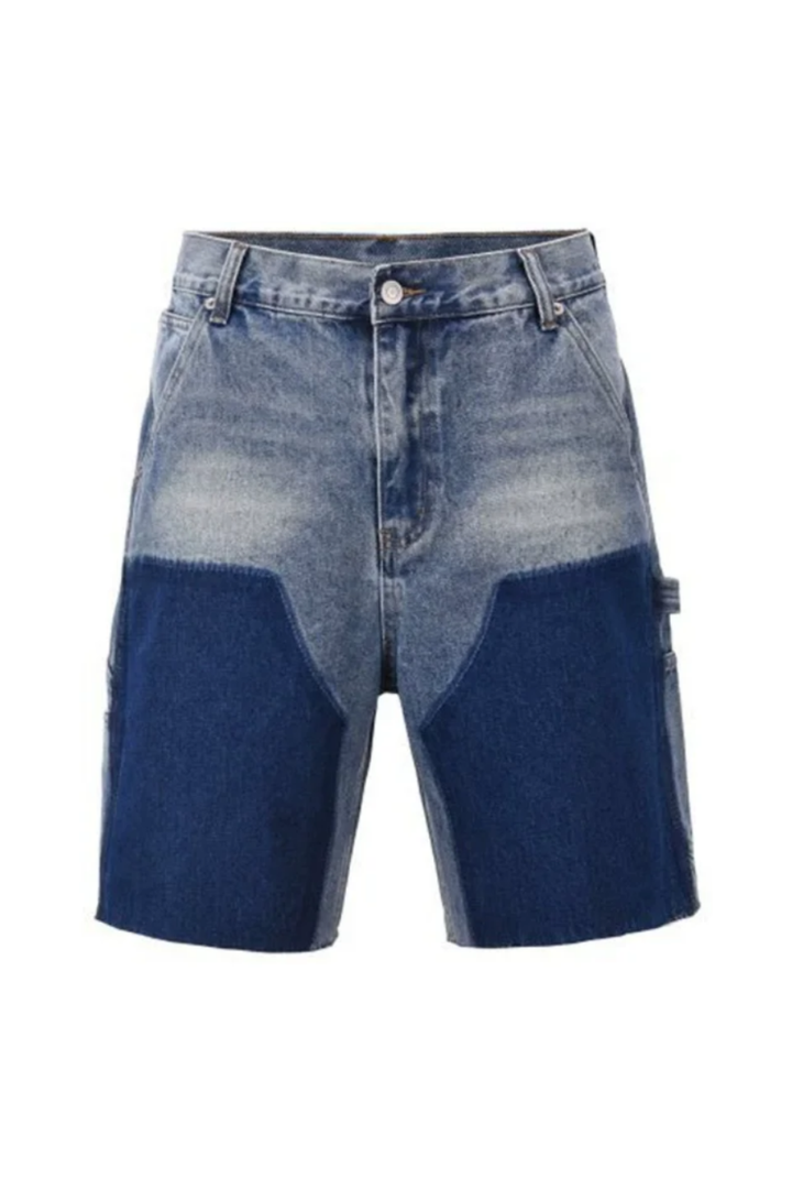 Panel Denim Shorts