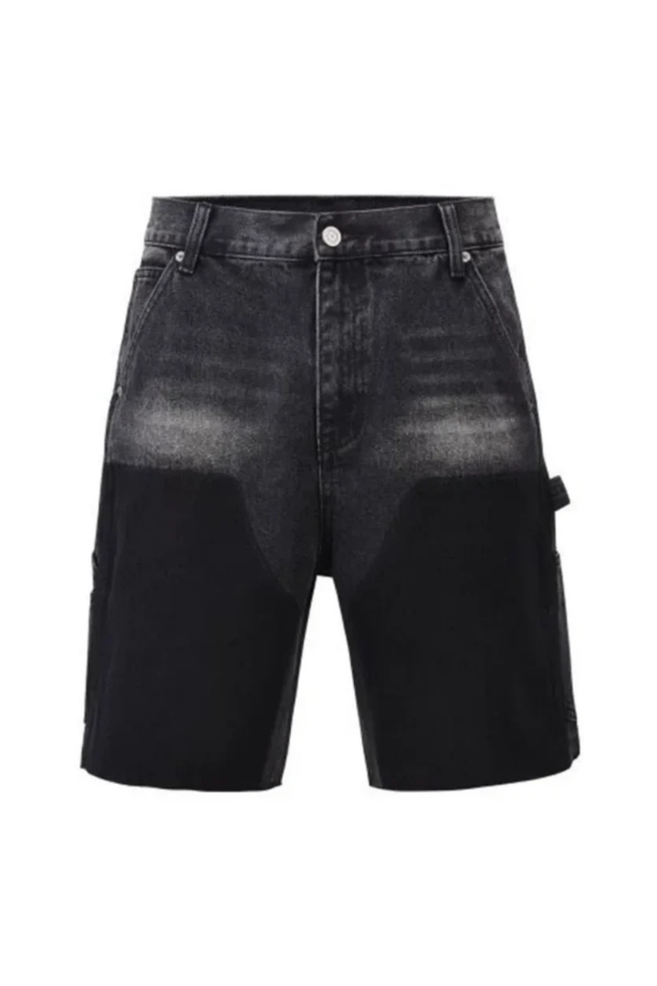 Panel Denim Shorts