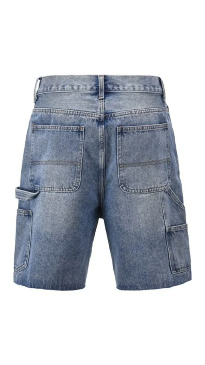 Panel Denim Shorts