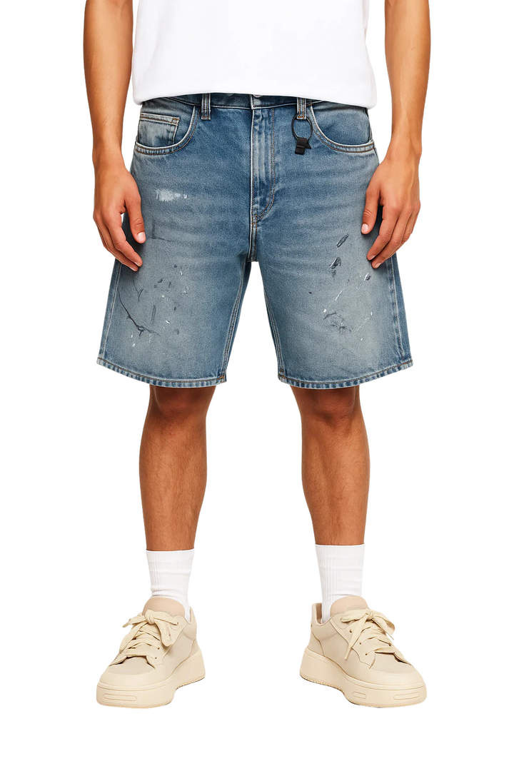 Splatter Denim Shorts