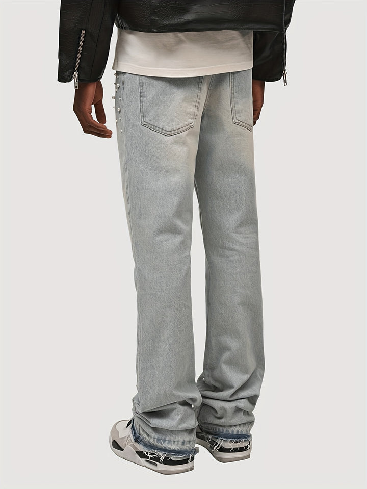 Embellished Pearl Denim Pants