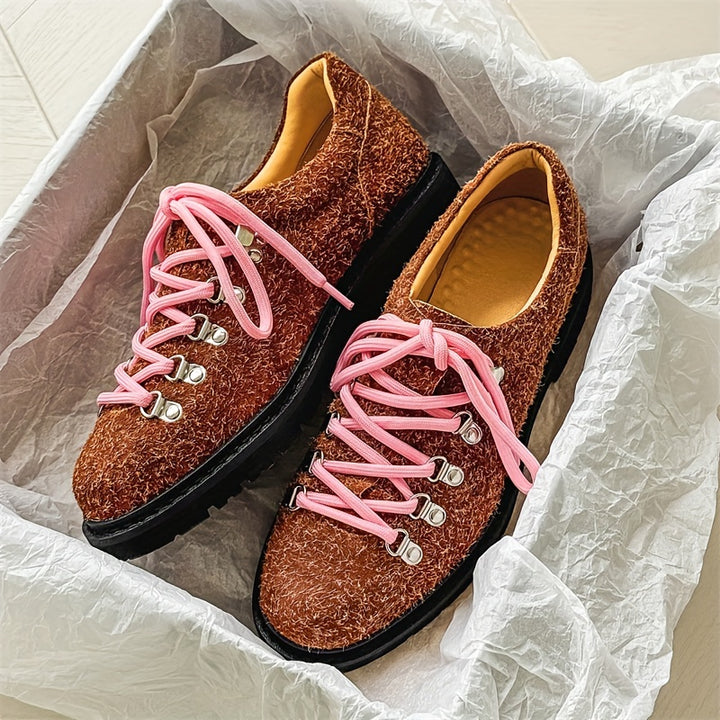 Shaggy Lace-Up Derby Shoes