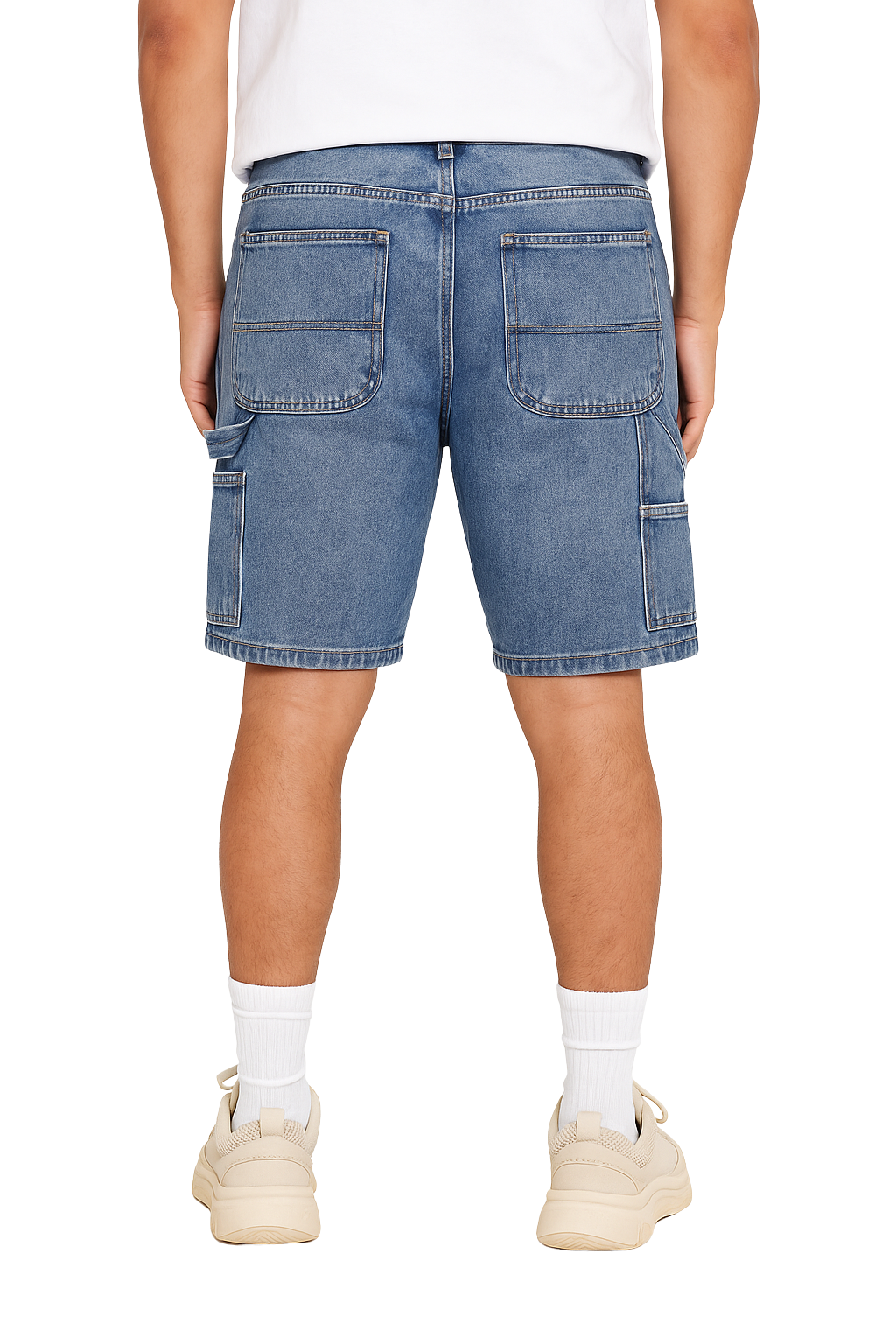 Panel Denim Shorts