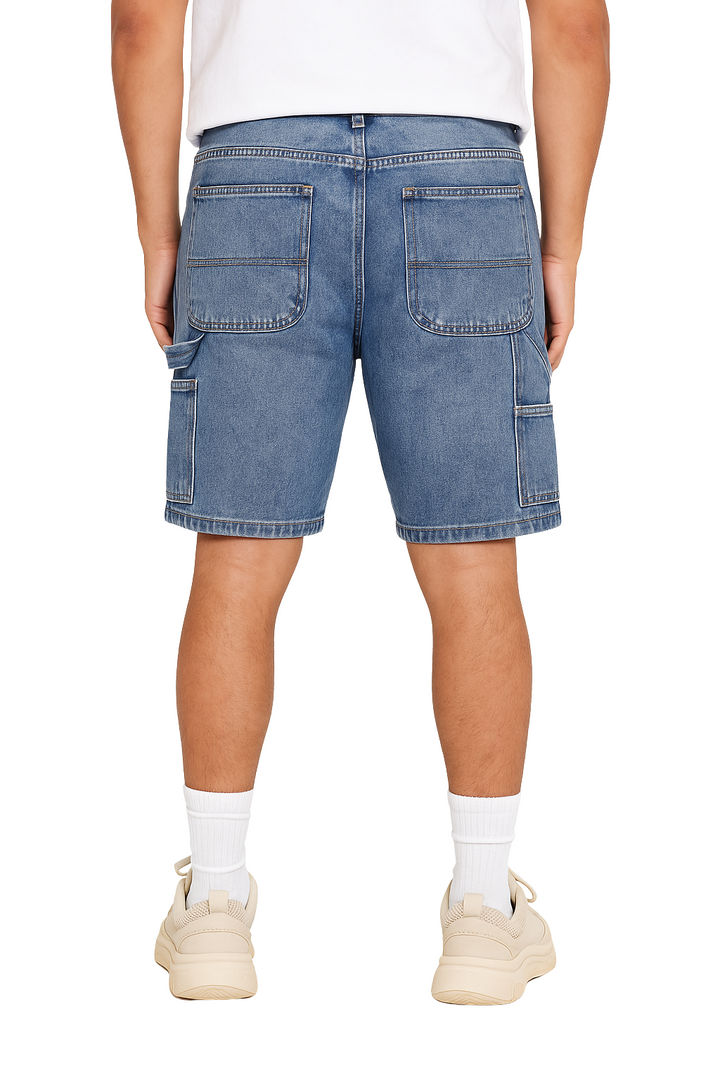 Panel Denim Shorts