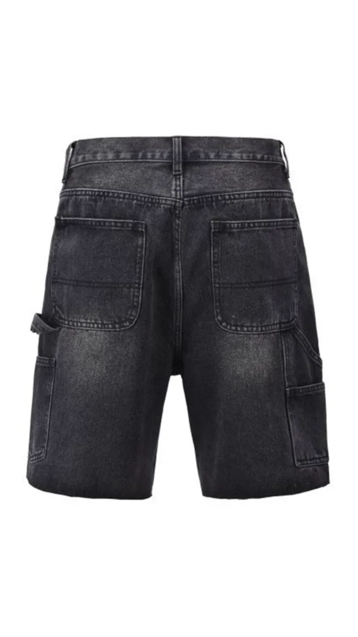 Panel Denim Shorts