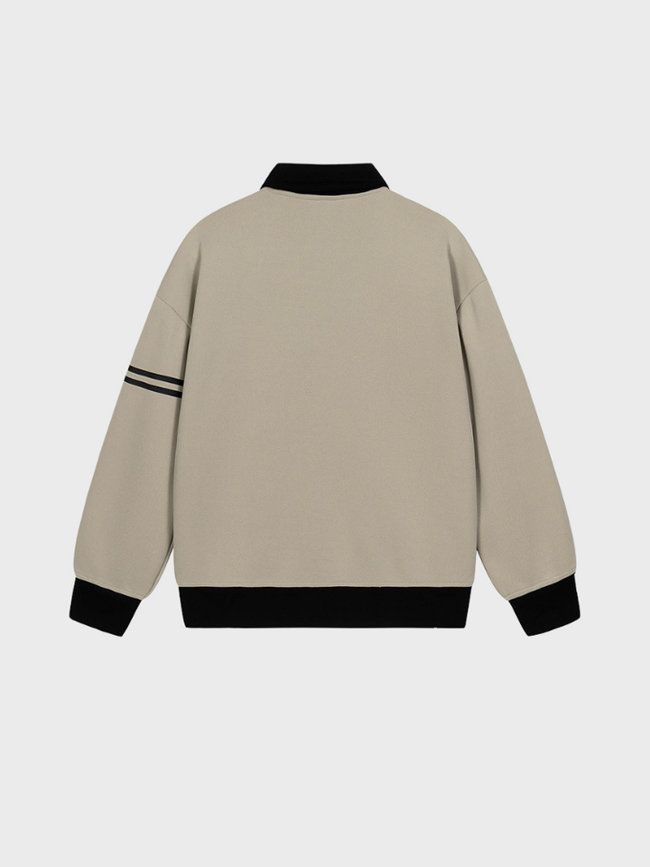 Collar Varsity Polo Sweatshirt