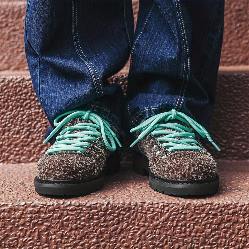 Fuzzy Lace-Up Derby Shoes
