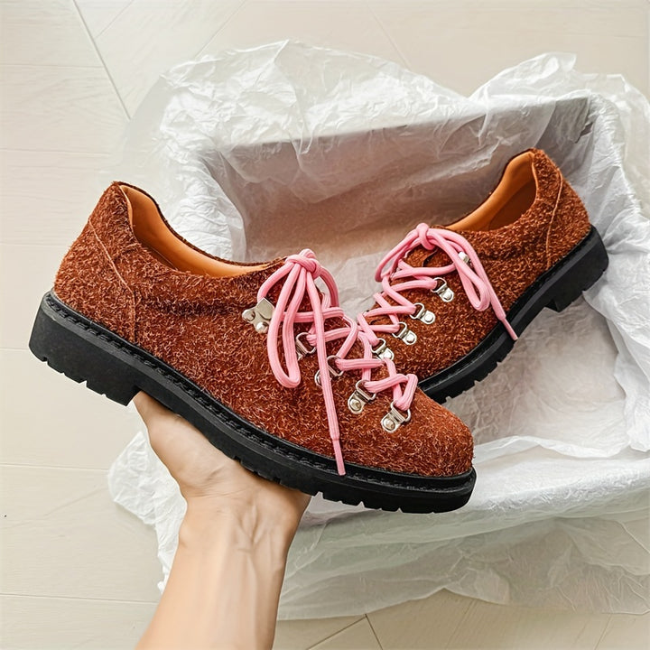 Shaggy Lace-Up Derby Shoes