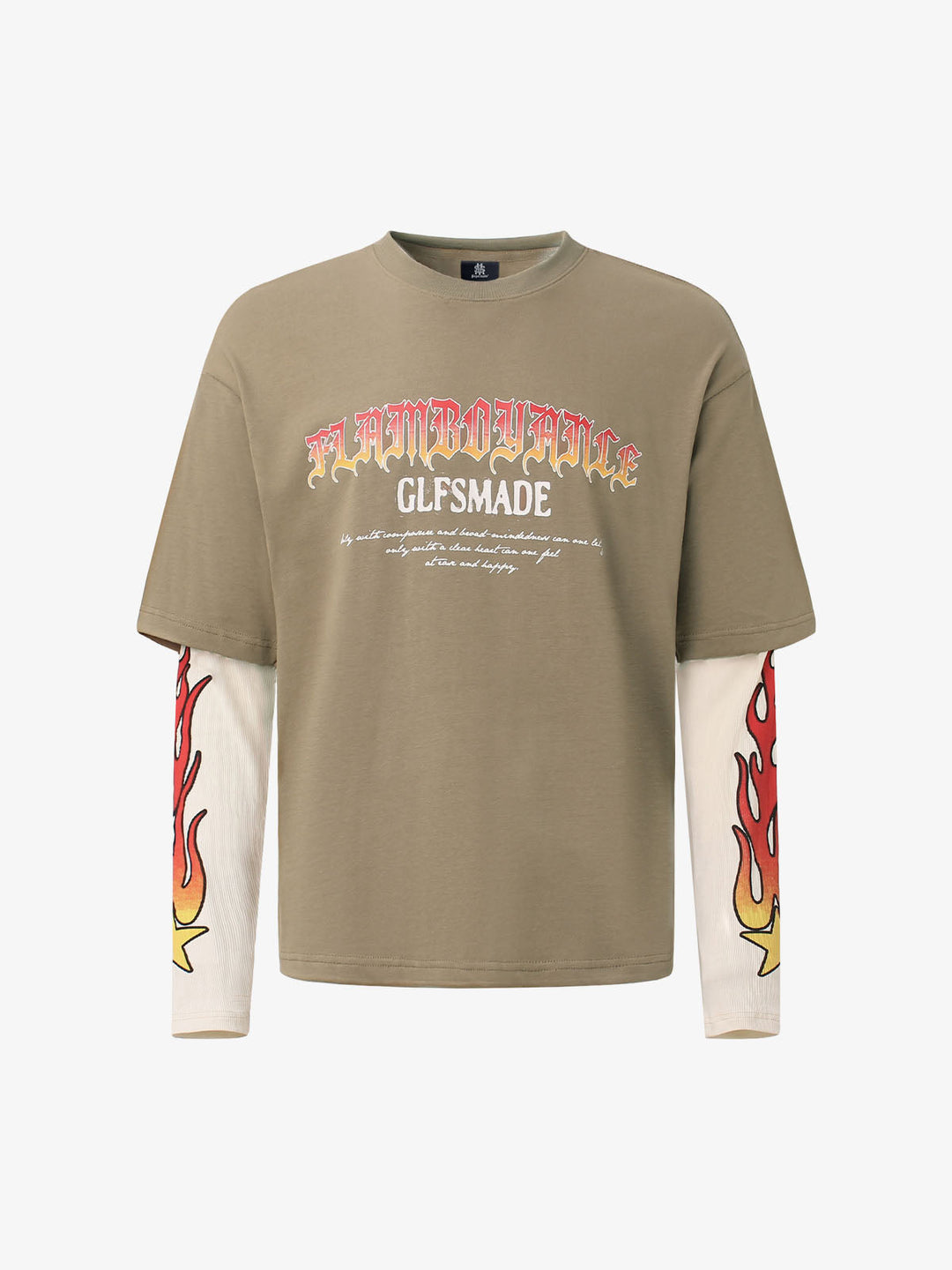 Glfsmade Flame Gradient Letter Long Sleeve