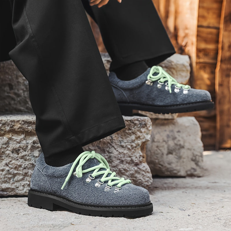 Fuzzy Lace-Up Derby Shoes
