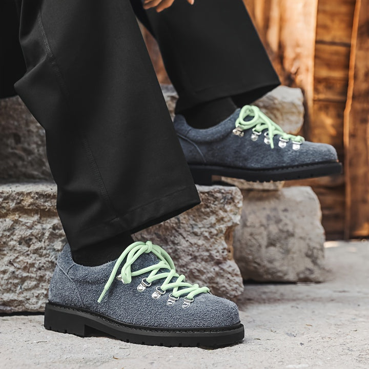 Fuzzy Lace-Up Derby Shoes