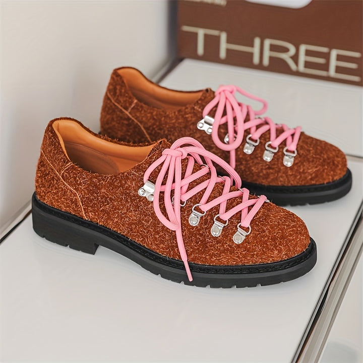 Shaggy Lace-Up Derby Shoes