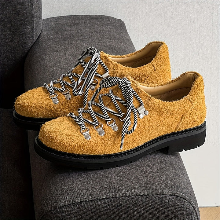 Plush Casual Lace-Up Derby Shoes