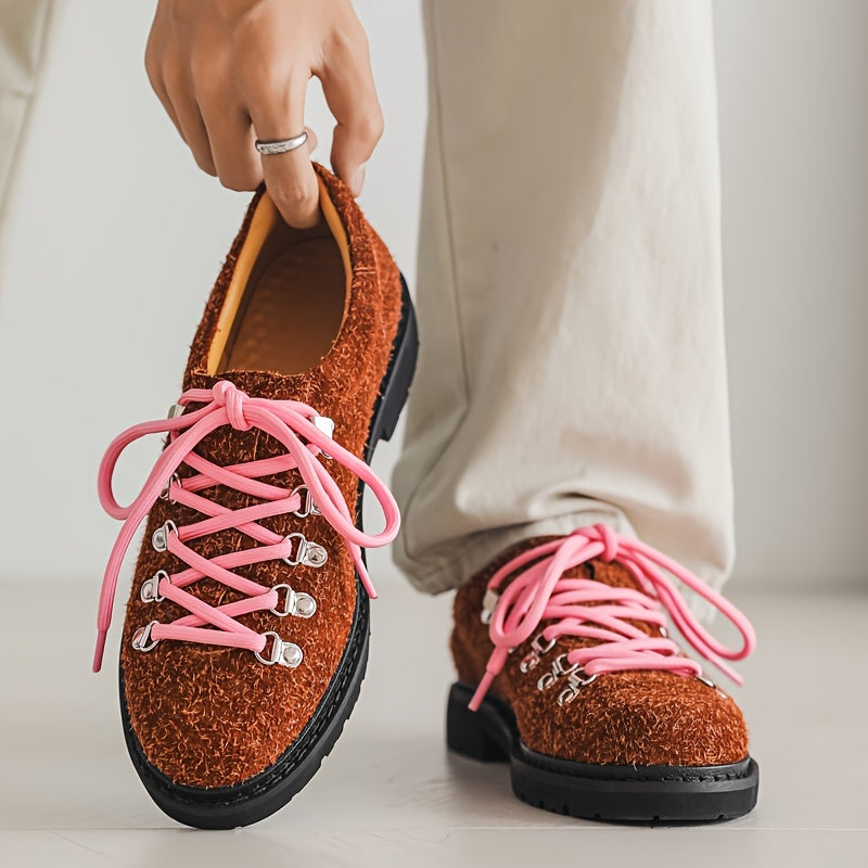Shaggy Lace-Up Derby Shoes