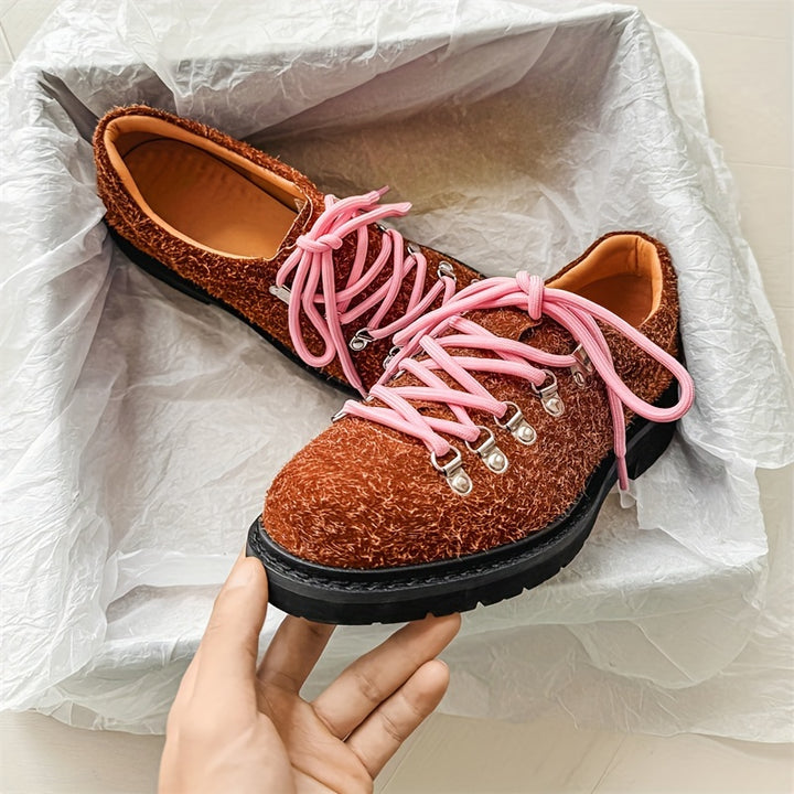 Shaggy Lace-Up Derby Shoes