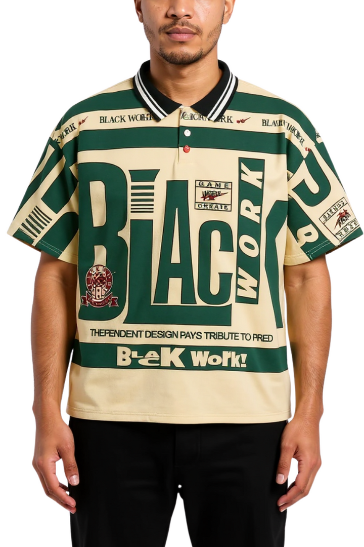 Black Work Polo Jersey