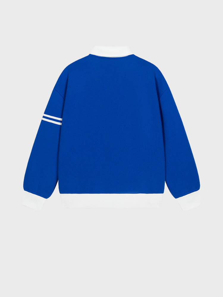Collar Varsity Polo Sweatshirt