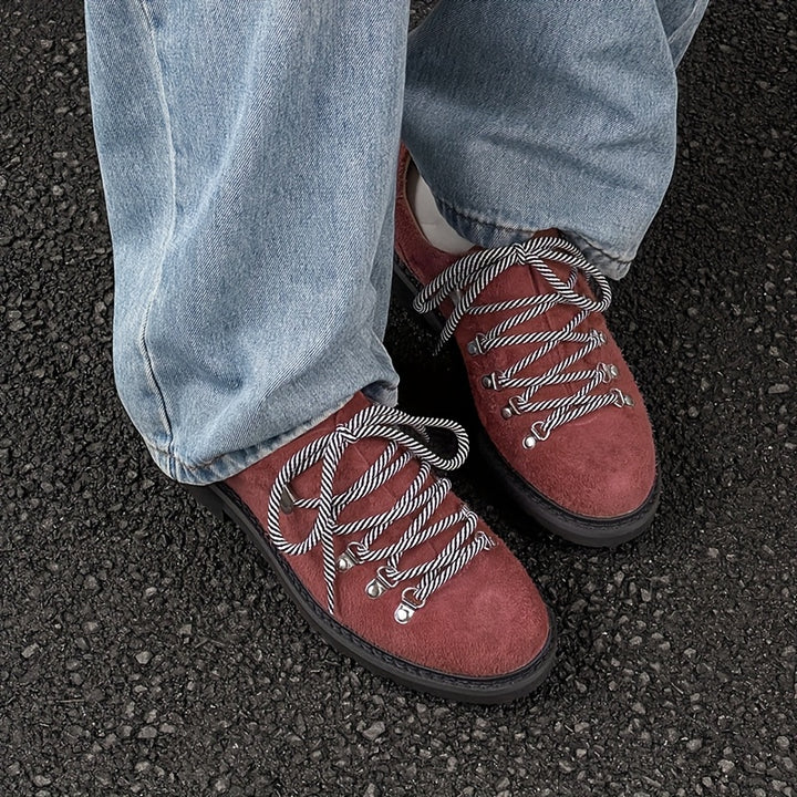Suede Lace-Up Derby Shoes