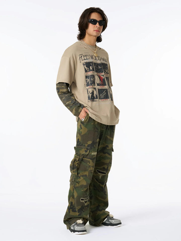 Fleetwood Mac Camo Layered Long Sleeve