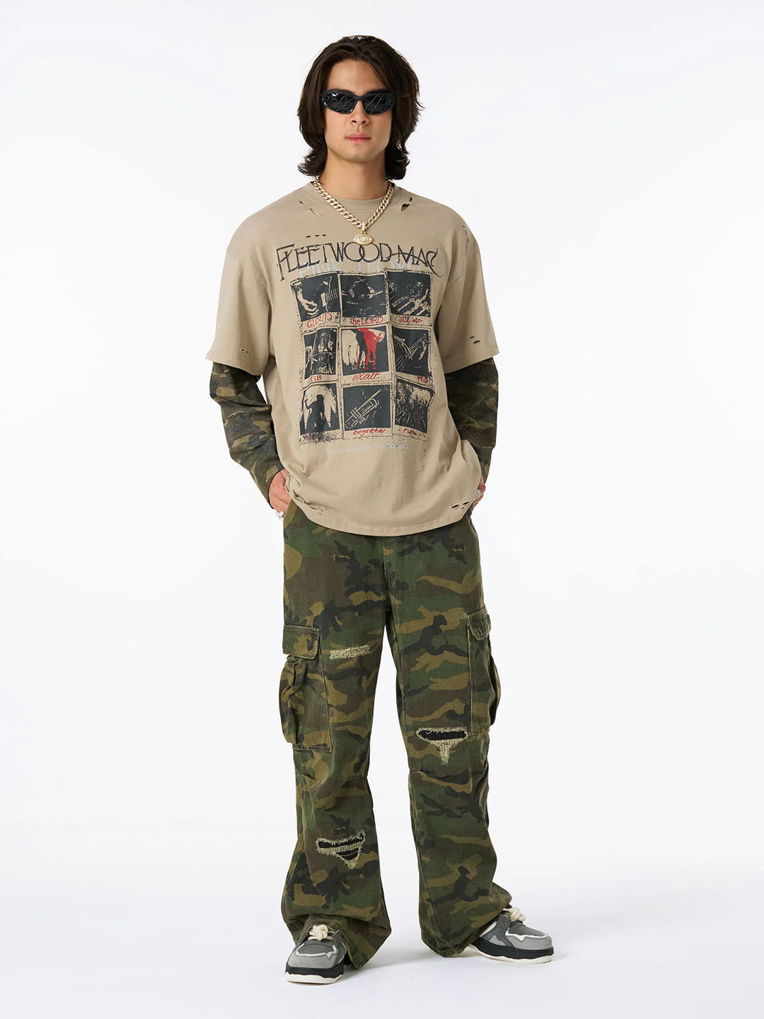 Fleetwood Mac Camo Layered Long Sleeve