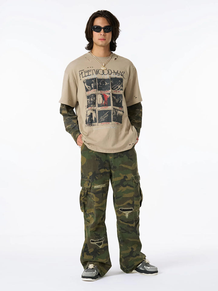 Fleetwood Mac Camo Layered Long Sleeve