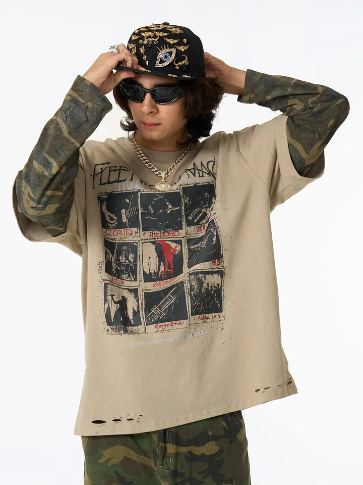 Fleetwood Mac Camo Layered Long Sleeve